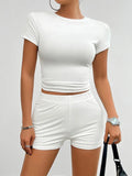 Chic Women Casual Slim Jersey Shorts Set - Casual Shorts Set - LeStyleParfait