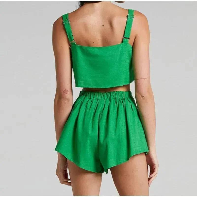 Chic Women Casual Two-Piece Shorts Set - Casual Shorts Set - LeStyleParfait