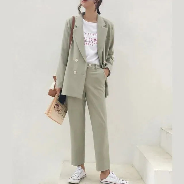 Vintage Double Breast Pantsuits - Pantsuit - LeStyleParfait