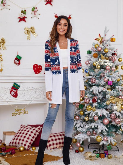 Christmas Print Casual Women Cardigan Sweater - Cardigan Sweater - LeStyleParfait