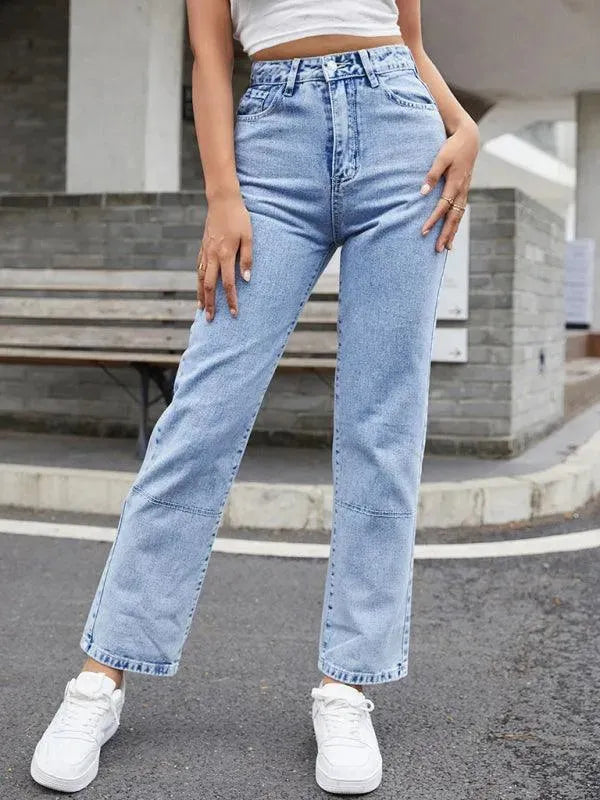 Women Denim Jeans - High Waist Straight-leg - Women Jeans - LeStyleParfait
