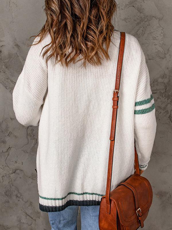 Color Block Fashion Sweater Cardigan - Cardigan Sweater - LeStyleParfait