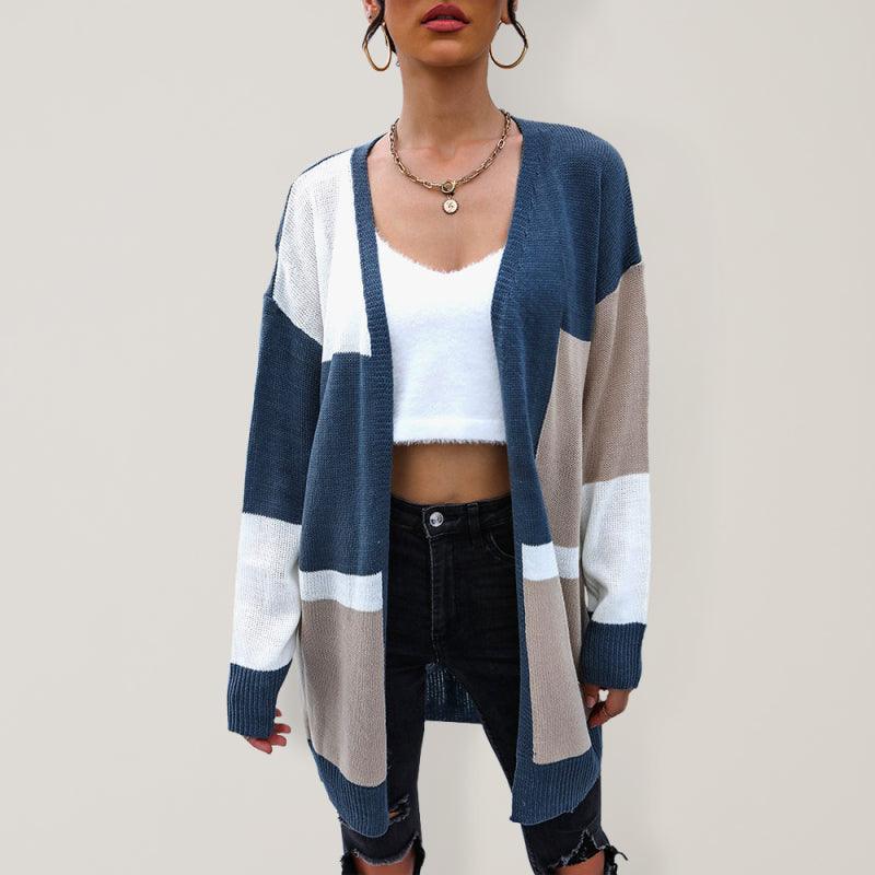 Color Block Women Cardigan Sweater - Cardigan Sweater - LeStyleParfait