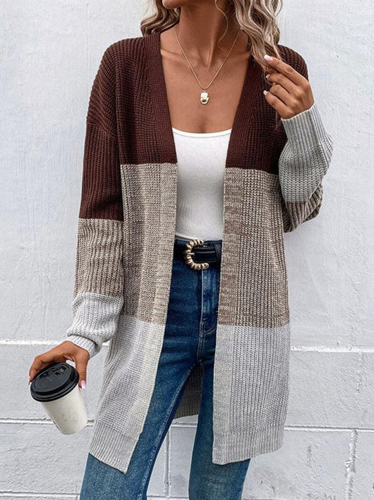 Color-Blocking Women Cardigan Sweater - Cardigan Sweater - LeStyleParfait
