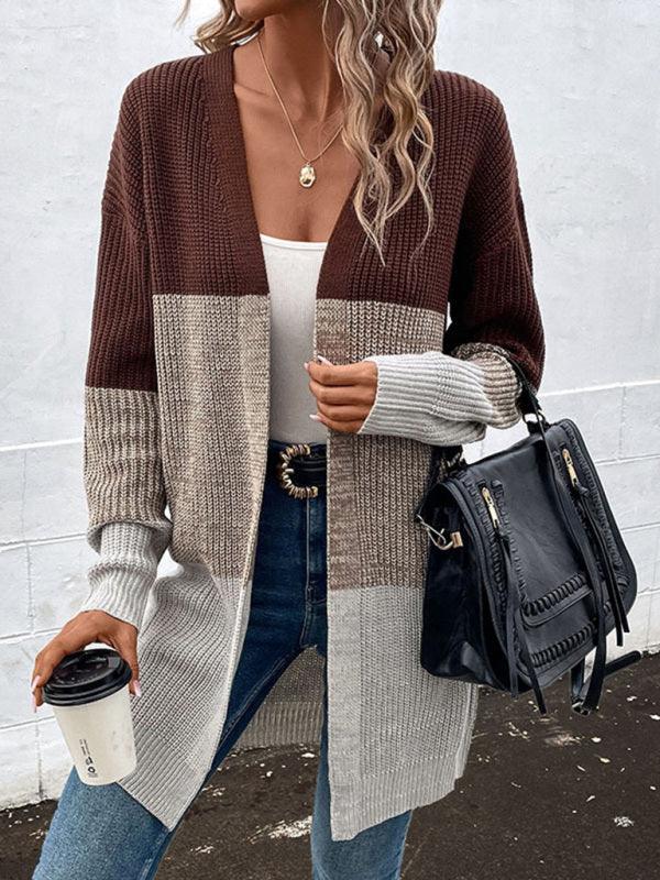 Color-Blocking Women Cardigan Sweater - Cardigan Sweater - LeStyleParfait