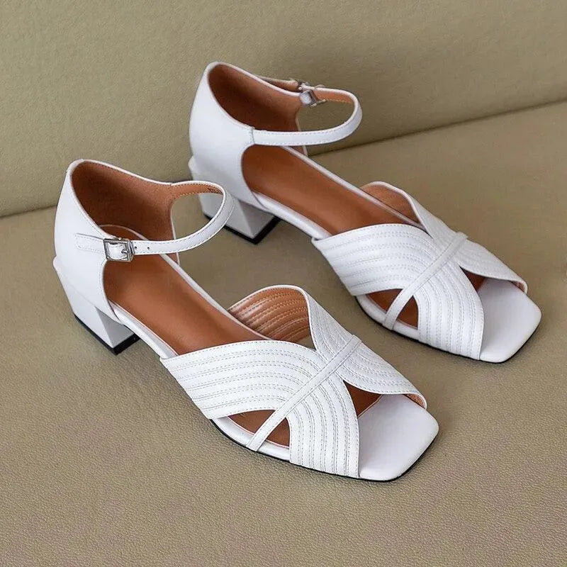 Concise Buckle Strap Sandals - Sandals - LeStyleParfait