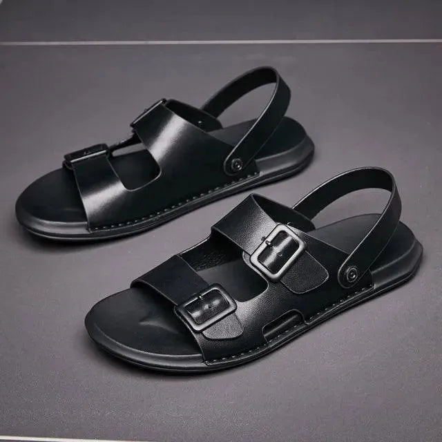 Concise Leather Sandals - Sandals - LeStyleParfait