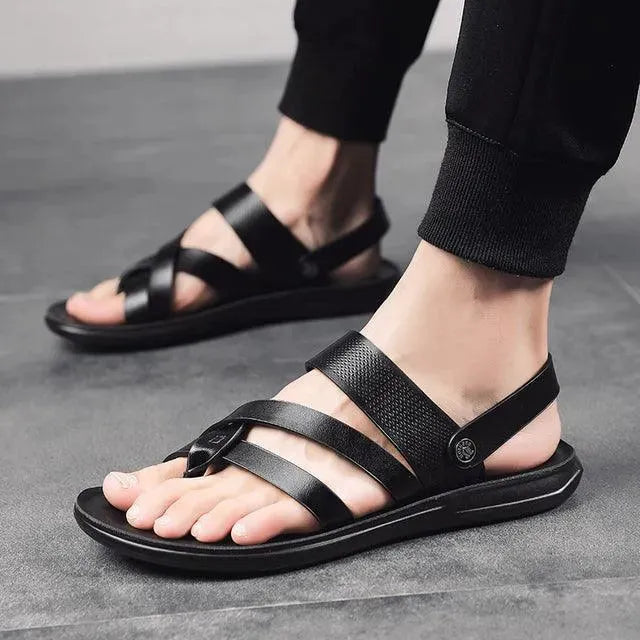 Concise Leather Sandals - Sandals - LeStyleParfait
