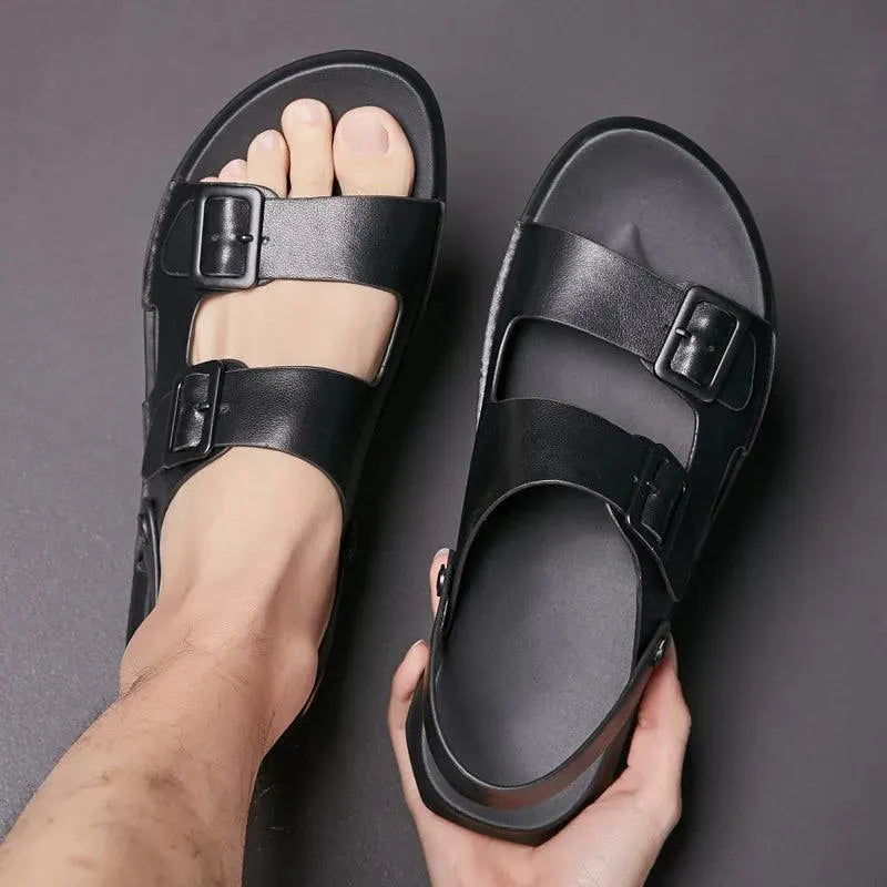 Concise Leather Sandals - Sandals - LeStyleParfait
