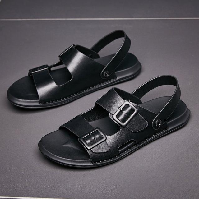 Concise Leather Sandals - Sandals - LeStyleParfait