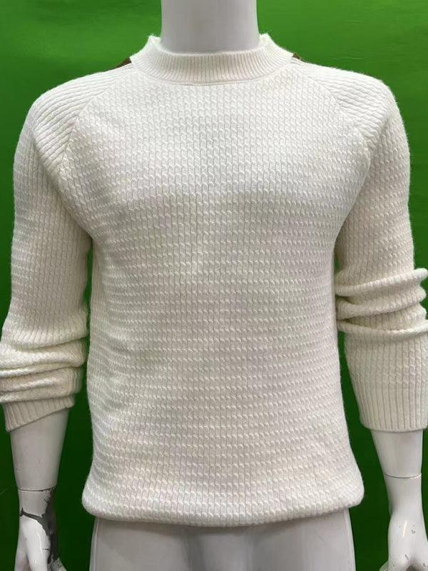 Contrast Casual Men Sweater Pullover - Pullover Sweater - LeStyleParfait