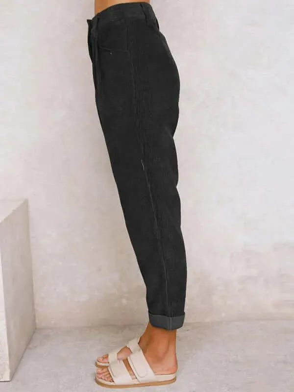 Corduroy Loose Straight Women Pants - Women Pants - LeStyleParfait