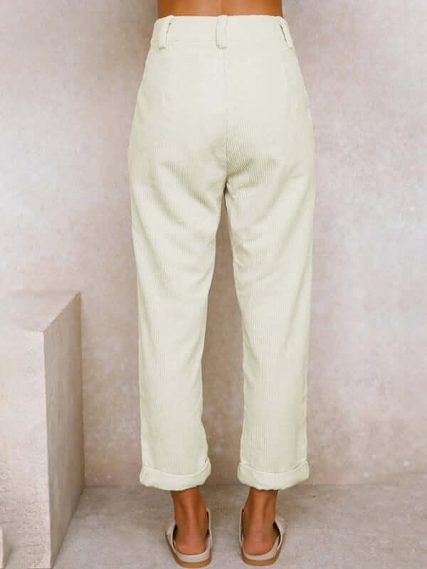 Corduroy Loose Straight Women Pants - Women Pants - LeStyleParfait