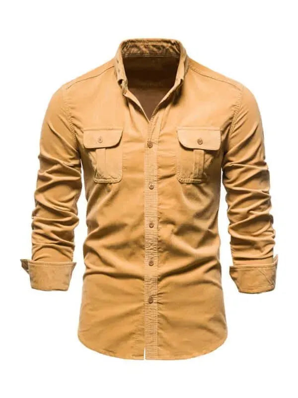 Corduroy Slim Fit Shirt - Long Sleeve Shirt - LeStyleParfait