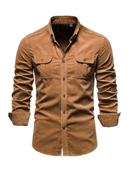 Corduroy Slim Fit Shirt - Long Sleeve Shirt - LeStyleParfait