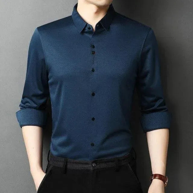 Costello Plus Size Satin Shirt For Men - Silk Shirt - LeStyleParfait