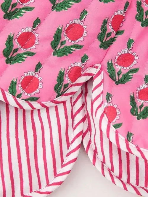 Cotton Floral Quilted Jacket - Quilted Jacket - LeStyleParfait