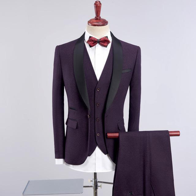 Cowell Tuxedo Wedding Suit, Shawl Collar - Tuxedo Suit - LeStyleParfait