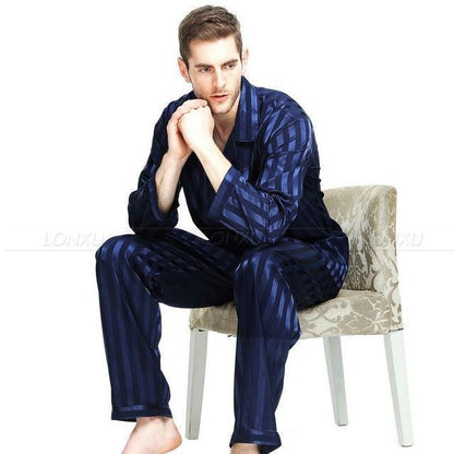 Cozy Stripes Men Pajamas Set - Pajama Pant Set - LeStyleParfait