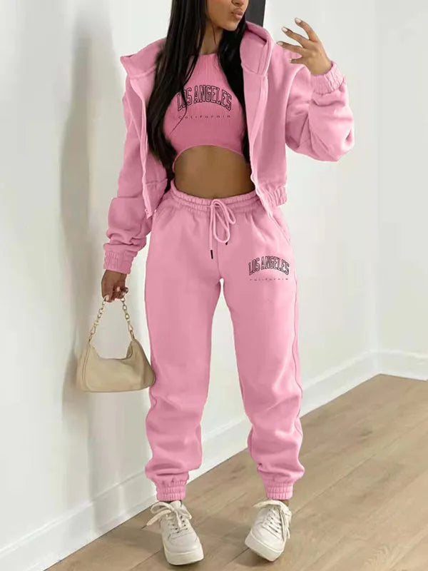 Cozy Women Casual Jogger Three-Piece Set - Casual Jogger Three-Piece Set - LeStyleParfait