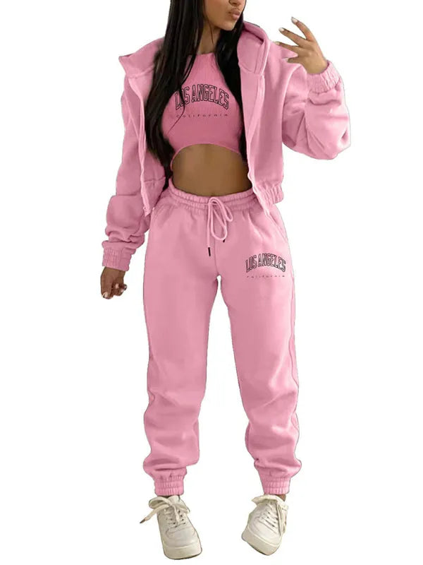 Cozy Women Casual Jogger Three-Piece Set - Casual Jogger Three-Piece Set - LeStyleParfait
