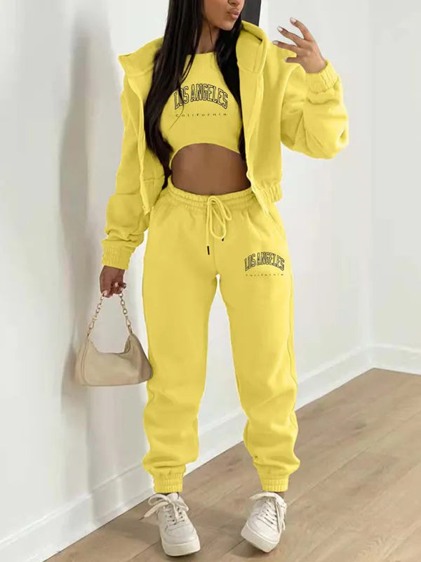 Cozy Women Casual Jogger Three-Piece Set - Casual Jogger Three-Piece Set - LeStyleParfait