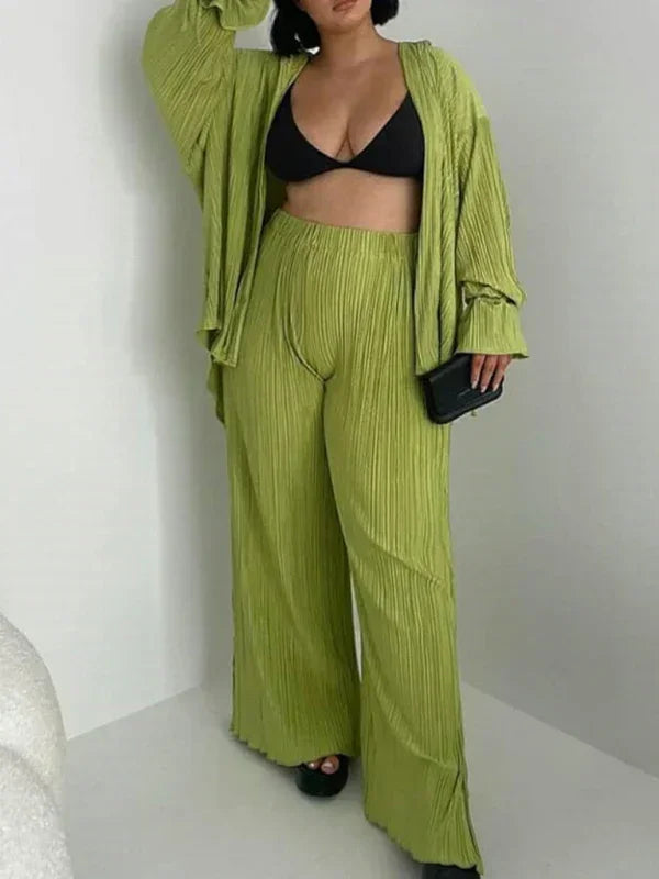 Cozy Women Striped Lounge Two-Piece Set - Striped Lounge Two-Piece Set - LeStyleParfait