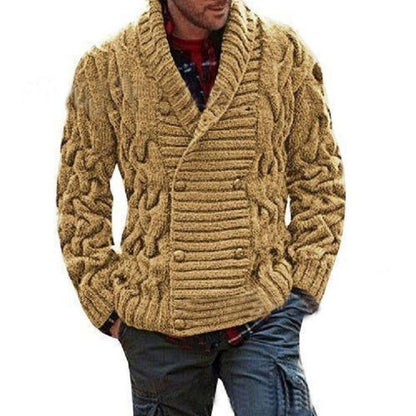 Crocheted Double-Breast Cardigan For Men - Cardigan Sweater - LeStyleParfait