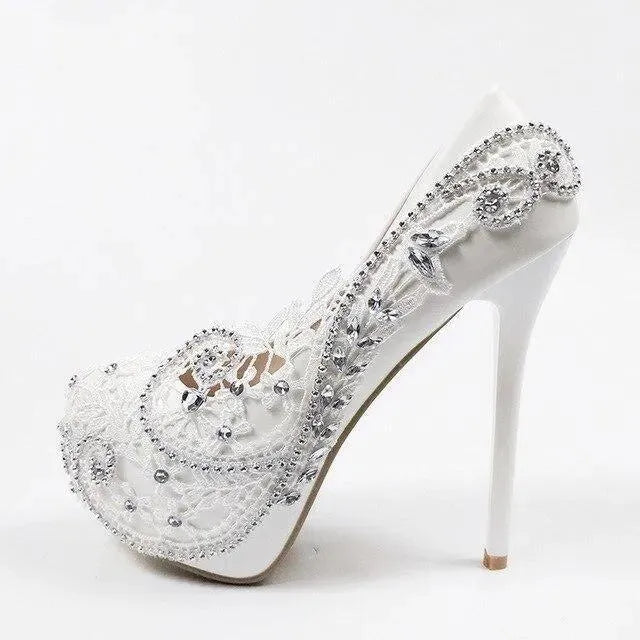 Crystal Floral Wedding Pumps Shoes - Pumps Shoes - LeStyleParfait