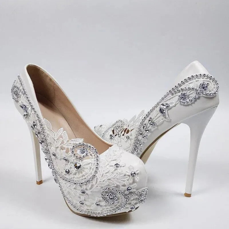 Crystal Floral Wedding Pumps Shoes - Pumps Shoes - LeStyleParfait