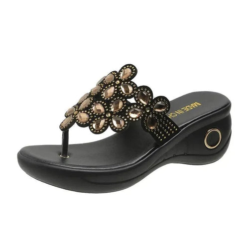 Crystal Wedge Sandal Shoes - Wedge Shoes - LeStyleParfait