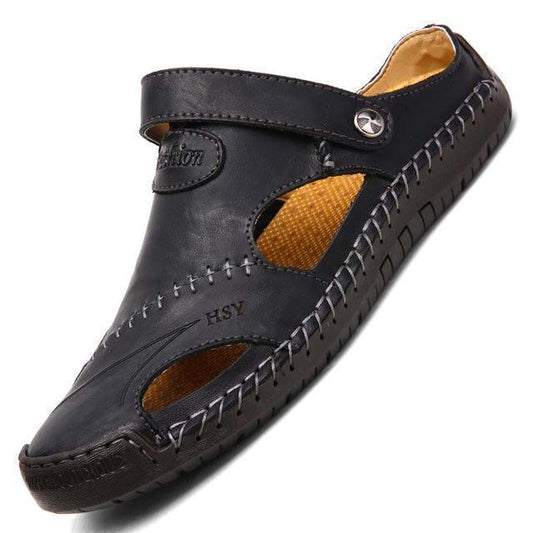 Dazzling Slip-On Leather Sandals - Sandals - LeStyleParfait
