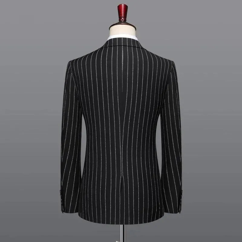 Deal Striker Pinstripes Three Piece Suit - Three Piece Suit - LeStyleParfait
