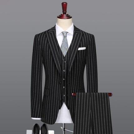 Deal Striker Pinstripes Three Piece Suit - Three Piece Suit - LeStyleParfait