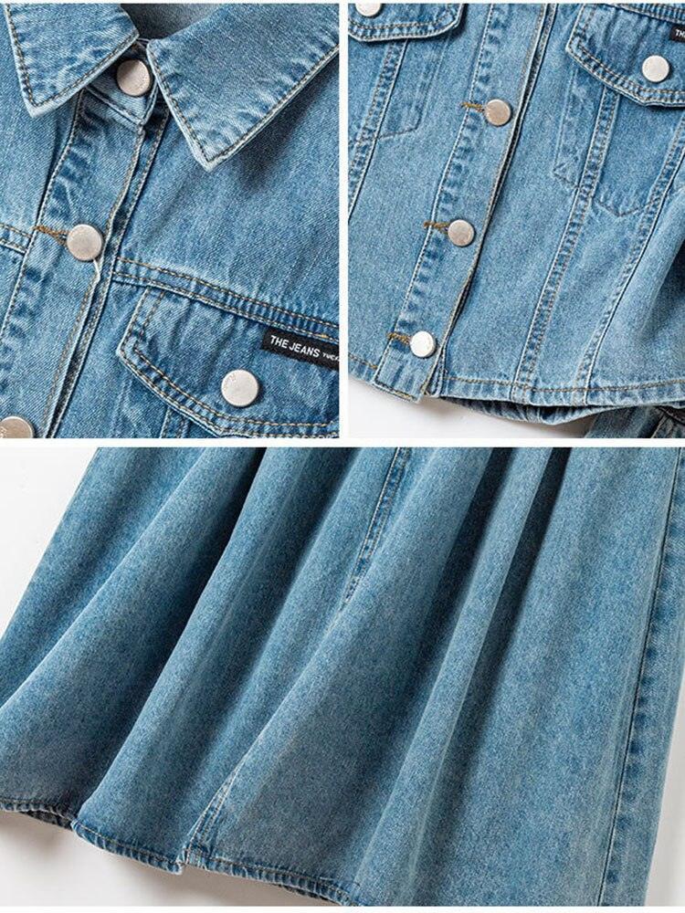 Denim Jeans Skirt Outfit Set - Clothing Set - LeStyleParfait