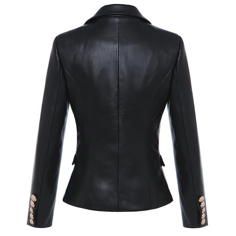 Designer Leather Blazer Women - Casual - Plain-Solid - Leather Blazer - LeStyleParfait