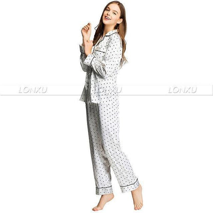 Dotted Silk Women Pajama - Pajama Pant Set - LeStyleParfait