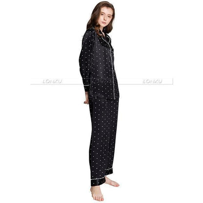Dotted Silk Women Pajama - Pajama Pant Set - LeStyleParfait