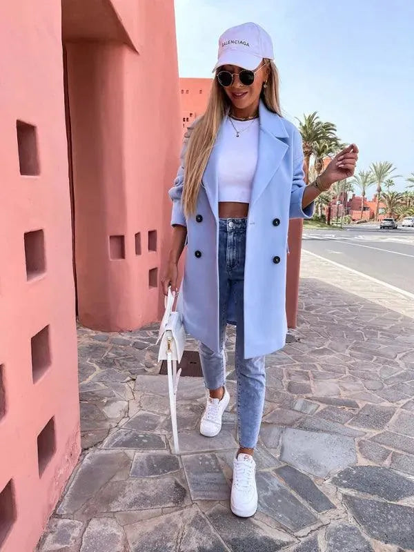 Double-Breasted Women Winter Coat - Winter Coat - LeStyleParfait