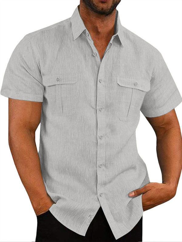 Double-Pocket Summer Shirt for Men - Short Sleeve Shirt - LeStyleParfait