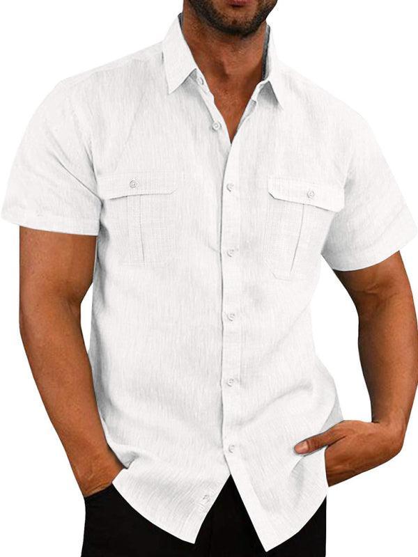 Double-Pocket Summer Shirt for Men - Short Sleeve Shirt - LeStyleParfait