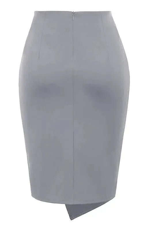 Draped Asymmetrical Fashion Pleated Skirt - Draped Skirt - LeStyleParfait