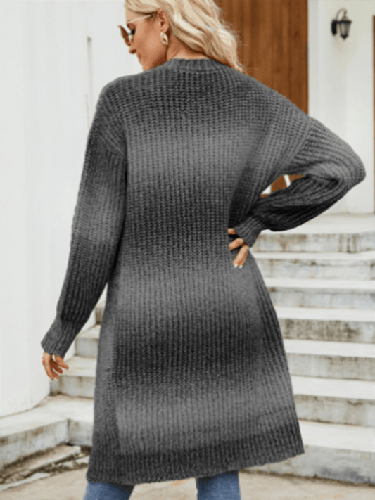 Drop Sleeve Gradient Knit Cardigan Sweater - Cardigan Sweater - LeStyleParfait