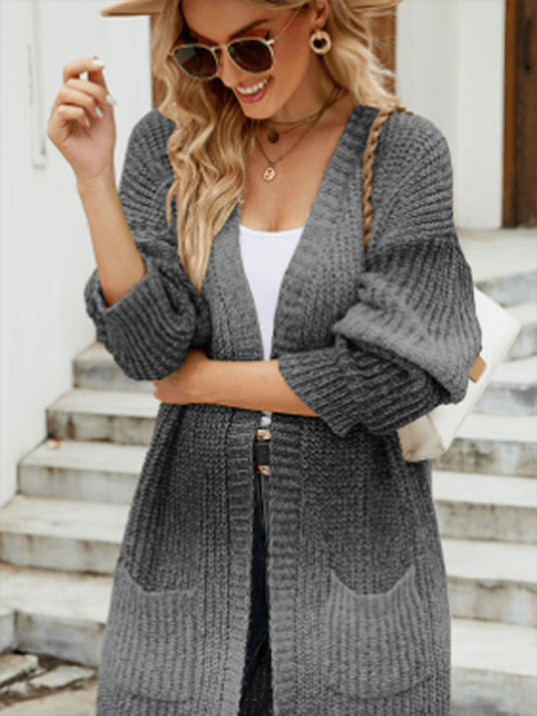 Drop Sleeve Gradient Knit Cardigan Sweater - Cardigan Sweater - LeStyleParfait