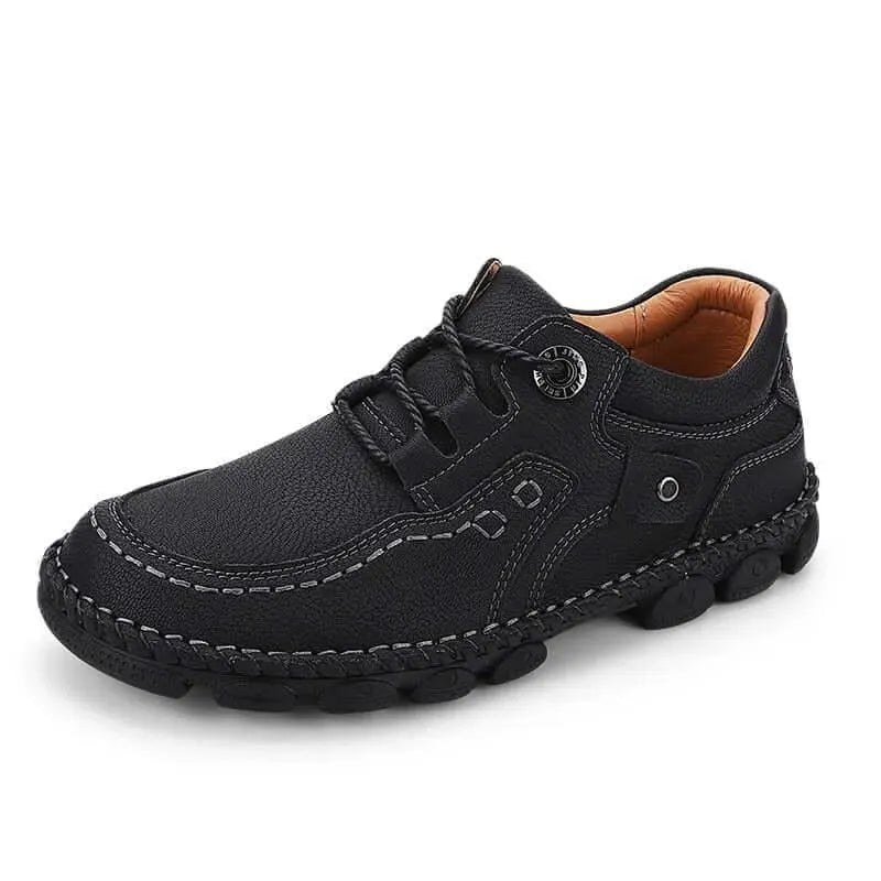 Ekko Lace-Up Rugged Leather Shoes - Casual Shoes - LeStyleParfait