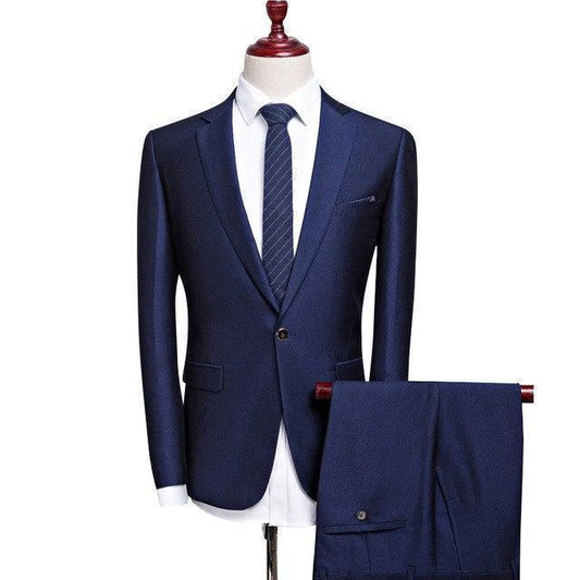 Elegant Blue Two Piece Suit - Two Piece Suit - LeStyleParfait