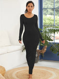 all-season,autumn dress,bodycon,bodycon dress,bodycon fit dress,casual,casual dress,jersey,ladies Wrinkle resistant,long dress,long sleeve,maxi,maxi hem dress,pencil,pencil dress,polyester dress,Quick drying maxi dress,round,round neckline dress,sheath,sleeveless dress,slip-on,slip-on dress,solid,solid dress,straight-LeStyleParfait