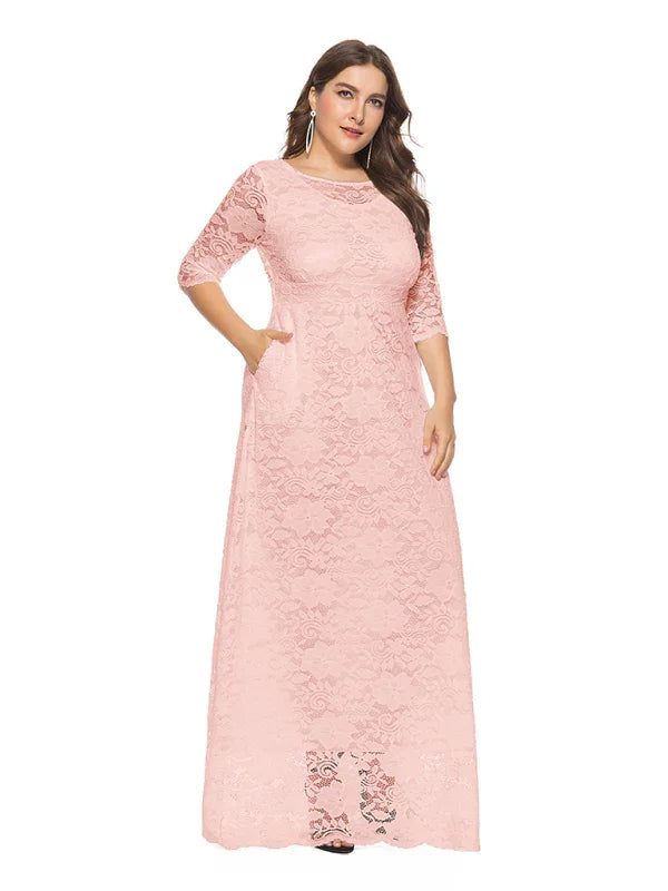 Elegant Lace Evening Maxi Dress fashion image