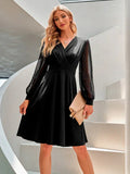 Elegant Lace Mesh Midi Dress