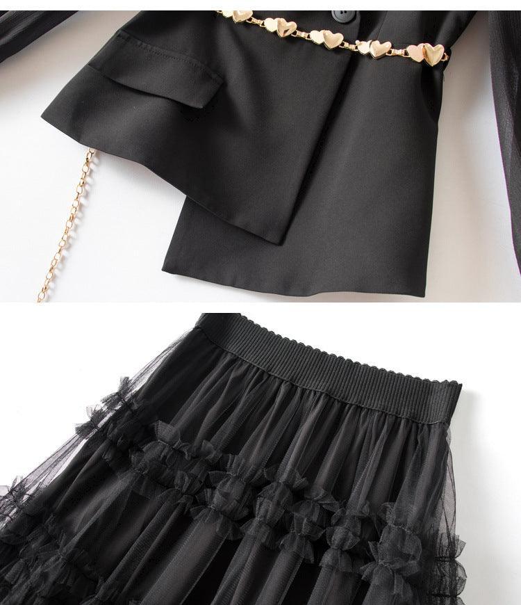 Elegant Outfit Set - Top and Mesh Skirt - Clothing Set - LeStyleParfait